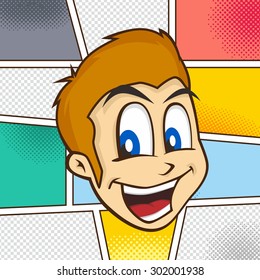 cartoon guy thumbs up character vector illustration