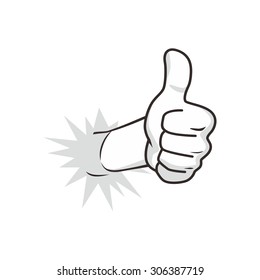 cartoon guy thumbs up character vector illustration