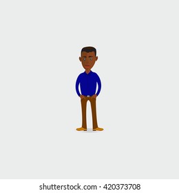 Cartoon guy. Cartoon guy vector illustration. Cartoon illustration of a handsome young man with fashionable hairstyle. Funny cartoon guy. Vector. Cartoon guy picture. Young man vector illustration.