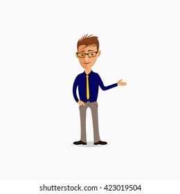 Cartoon guy. Cartoon guy vector illustration. Cartoon illustration of a handsome young man with fashionable hairstyle. Funny cartoon guy. Vector. Cartoon guy picture. Young man vector illustration.