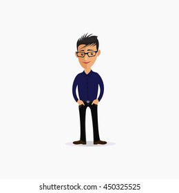 Cartoon guy. Cartoon guy vector illustration. Cartoon illustration of a handsome young man with fashionable hairstyle. Funny cartoon guy. Vector. Cartoon guy picture. Young man vector illustration. 