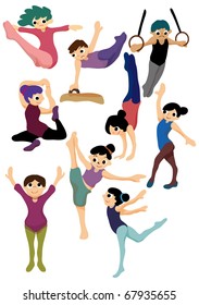 cartoon gymnastic icon