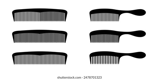 Cartoon hair comb or barber comb. Hairbrushes and combs icon. For combing and styling hair. Hairdressing tool. Hair comb and hair brush. Haircomb or barbercomb ogo.