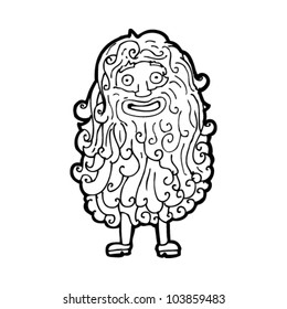 cartoon hairy beard man