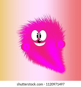Cartoon hairy monster, vector illustration 