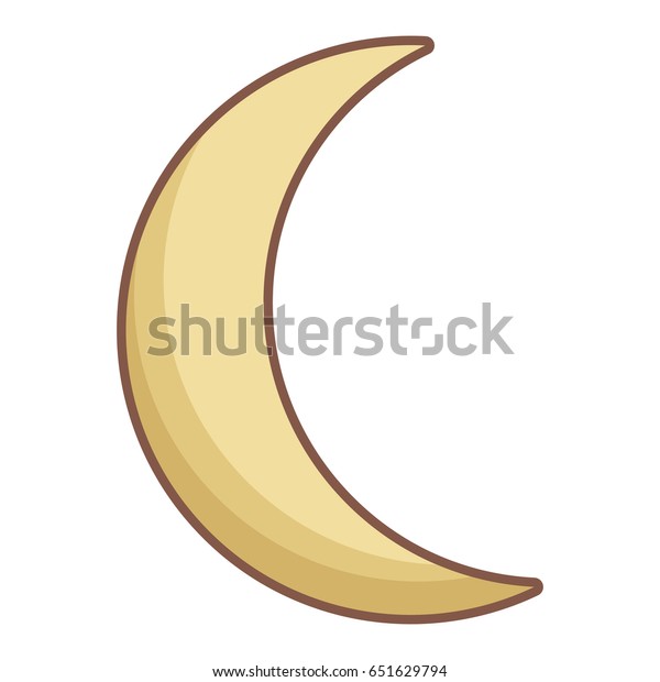 Cartoon Half Moon Comic Style Decoration Stock Vektorgrafik Lizenzfrei