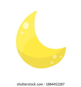 Cartoon halfmoon isolated on white background. VEctor illustration