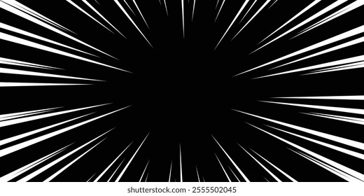 Cartoon halftone line. Comic lines. Concentrated frames. Superhero hero. Anime focus isolated on black background.