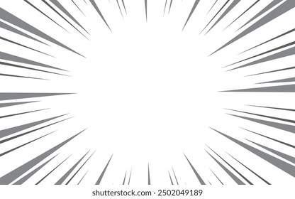 Líneas de semitono de dibujos animados. Línea cómica. Marco concentrado.  Enfoque de anime aislado sobre fondo blanco.  Ilustración vectorial