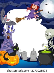Cartoon halloween background with blank space