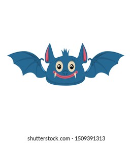 Cartoon halloween bat. Design element for poster, card, banner, flyer. Vector illustration