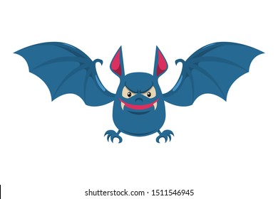 Cartoon halloween bat. Design element for poster, card, banner, flyer. Vector illustration