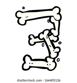 cartoon halloween bone number