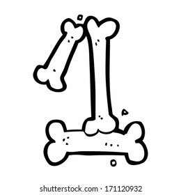 cartoon halloween bone number