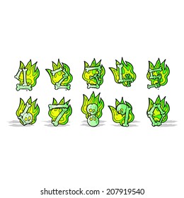 cartoon halloween bone numbers