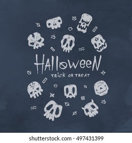 Cartoon Halloween card. Layout for web and print.