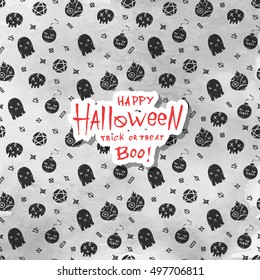 Cartoon Halloween card. Layout for web and print.