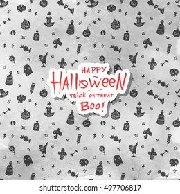 Cartoon Halloween card. Layout for web and print.