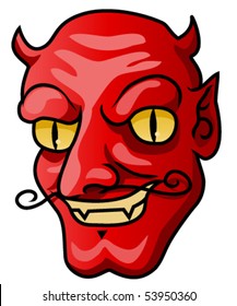 A cartoon halloween demon head or mask. Vector.