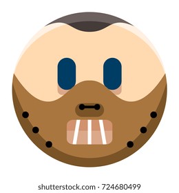 Dibujo de Halloween Emoji Aislado En Fondo Blanco