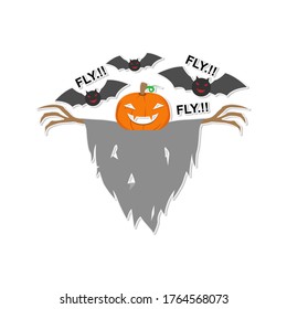 Cartoon Halloween Emoticon Sticker Vector
