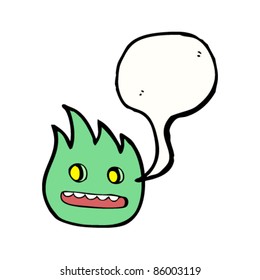 cartoon halloween fire creature