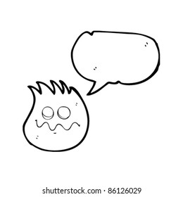 cartoon halloween flame creature