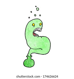 cartoon halloween ghost in bottle