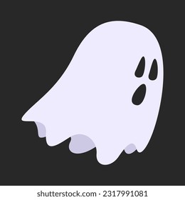 Cartoon halloween ghost, ghosted spooky spirit and mysterious phantom. Scary ghost character, fly funny spook, cute smiling scare halloween ghost mascots vector illustration set.