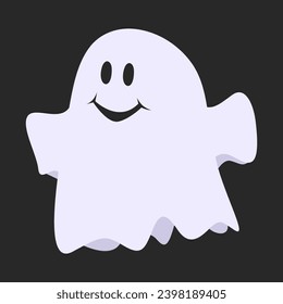 Cartoon halloween ghost, ghosted spooky spirit and mysterious phantom. Scary ghost character, fly funny spook, cute smiling scare halloween ghost mascots vector illustration set.