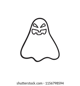 Cartoon Halloween Ghost,Hand drawn,Vector,Illustrations.