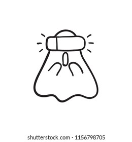 Cartoon Halloween Ghost,Hand drawn,Vector,Illustrations.