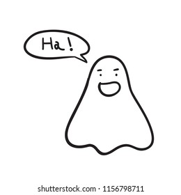 Cartoon Halloween Ghost,Hand drawn,Vector,Illustrations.
