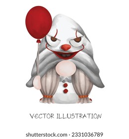Cartoon halloween gnome funny Watercolor Clip art cute illustrations on transparent background