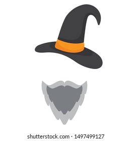 Cartoon halloween hat, vector illustration
