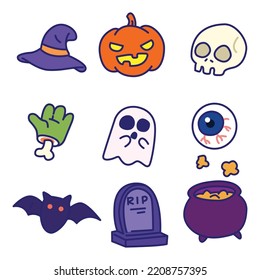 Cartoon Halloween Holiday Ilustration Sticker