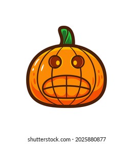 cartoon of halloween jack o lantern with smile expression