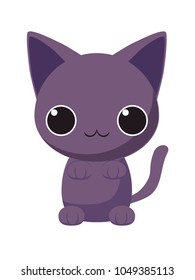 Cartoon halloween kitten