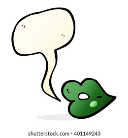 cartoon halloween lips with speech bubble