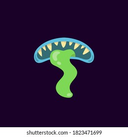 Cartoon halloween monsters mouth with tongue. Vector illustration