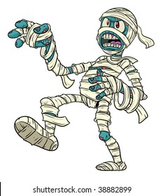 Cartoon Halloween mummy.