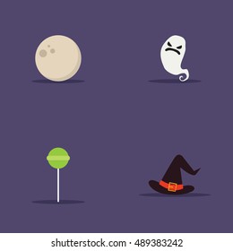 Cartoon halloween objects