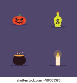 Cartoon halloween objects