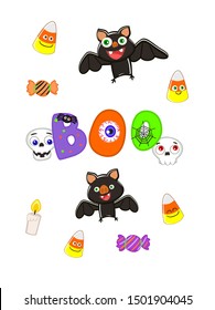 Cartoon Halloween on white background
