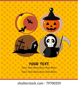 cartoon Halloween  party card