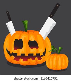 Cartoon halloween pumpkin.