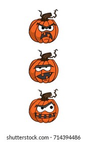 Cartoon halloween pumpkin characters