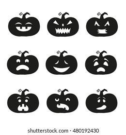 Cartoon halloween pumpkin icons. 