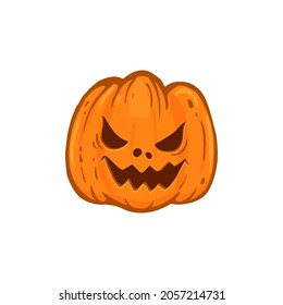 cartoon halloween pumpkin isolated on white, jack o lantern.Vector illustration