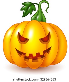 Cartoon Halloween pumpkin isolated on white background